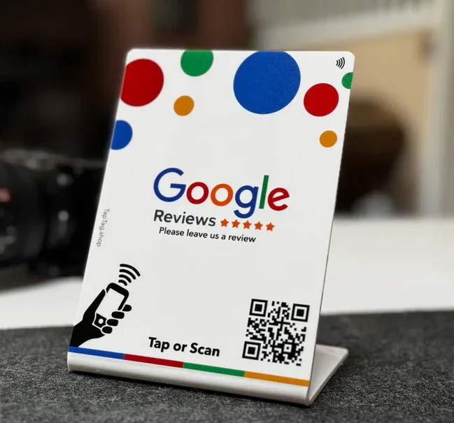 NFC Tap Card displayed on office desk at self-storage facility counter ready for customer use